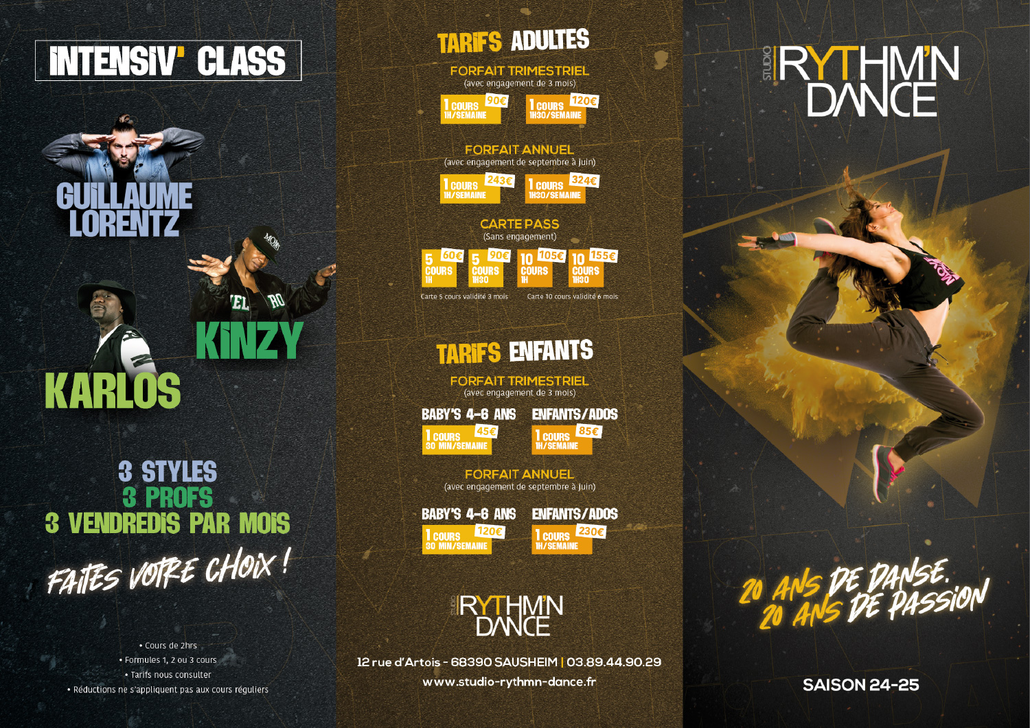 Tarifs Studio Rythm'n Dance